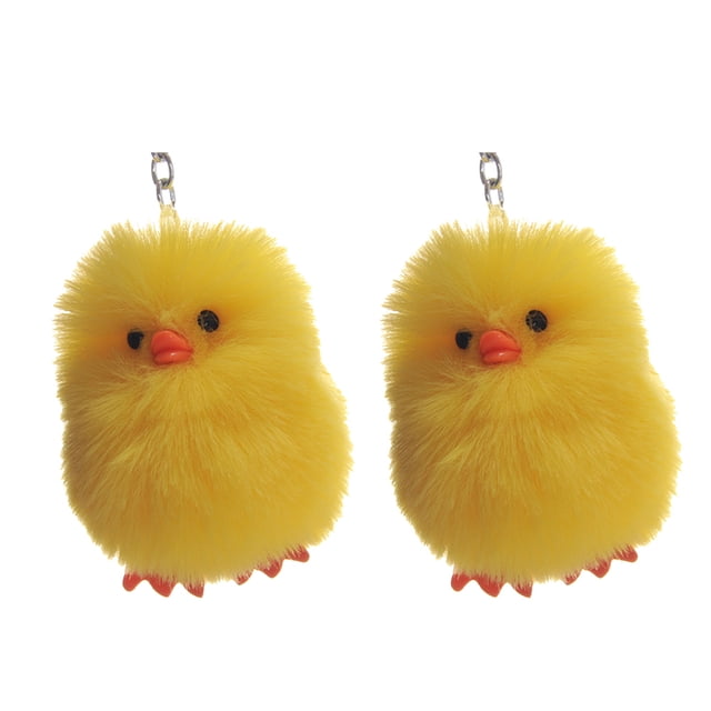 2 llaveros de pato amarillo de peluche adorables, creativos, para colgar en bolsas (amarillo)