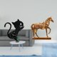 thumbnail image 2 of Reloj de pared con diseño de gato, bonito reloj de pared con estatua de caballo, figura de caballo, escultura de caballo, adorno de resina, silencioso, 2 of 8
