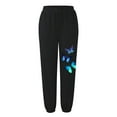 thumbnail image 4 of Huowey Women'S Casual Pants Loose Wide Leg Sweatpants Print Drawstring Elastic Waist Comfortable Summer Baggy Trousers Breathable Soft Stretchy Palazzo Track Joggers,A,L, 4 of 4