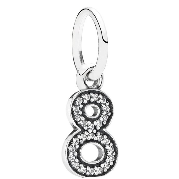 PANDORA PANDORA Number 8 Dangle Charm Clear CZ 791346CZ Walmart