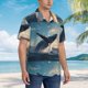 thumbnail image 3 of Balery Dancing Whale Camisas hawaianas de manga corta para hombre, camisas playeras de corte holgado, camisas de vacaciones con botones,XX-Large, 3 of 7
