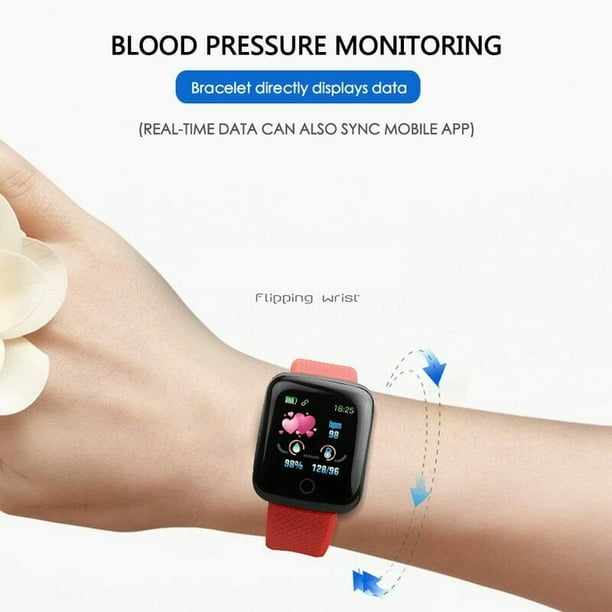 Valinks 116 Plus Color Screen Smart Watch Heart Rate Blood Pressure Waterproof Fitness Tracking Watch Black Default