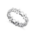 thumbnail image 1 of 925 Silver Oxidized Platinum Plated Heart And Cross Pattern Eternity Women Ring, 1 of 2