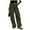 Army Green, variant on Ndbuld Cargo Pants Women Summer Fashionable Solid Color Straight Leg Low Waist Pocket Workwear Pants,S,Army Green
