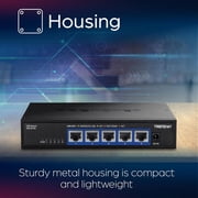 TRENDnet TEG-S750 5-Port Unmanaged Network Switch with 100 Gbps Capacity and Fanless Design, Black