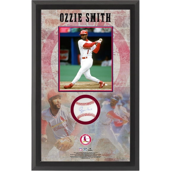 Ozzie Smith St. Louis Cardinas Autographed Baseball Shadow Box - Fanatics Authentic Certified