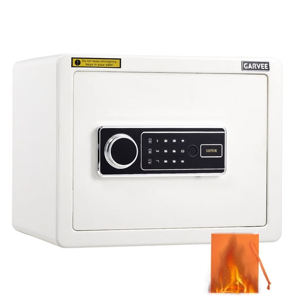 GARVEE 1.2 Cu Ft Safe Box with Fingerprint LCD Touch Keypad, White