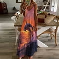 thumbnail image 2 of Sunset Jumping Dolphin Fine Art Sleeveless Dress Summer Dress Woman 2025, 2 of 6