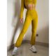 thumbnail image 2 of Leggings Acampanados Talle Alto Color Puro Elástico Suave Longitud Completa Casual Delgado Acampanado Leggings Deportivos para Mujer Amarillo L, 2 of 6