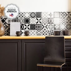 Smart Tiles Peel and Stick Backsplash, 5 Adhesive Tiles, Vintage Black/White, 9"x9"