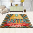 thumbnail image 3 of Coolnut Lightweight Soft Area Rugs, 80 x 58 inch（6'8" x 4'10"） Vintage Easter Card Floor Mat for Kids Playing Room Hardwood Floor Living Room Nursery Rugs, 3 of 6