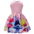 thumbnail image 2 of Trolls Girls' Dress, Magic Hair Elf Girls' Sleeveless Casual Skirt, Cartoon Digital Printed Girls' Bow A-line Skirt, Suitable for Children Aged 3-8, 2 of 3