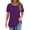 1 Purple, variant on Women Blouses Dressy Casual Summer Short Sleeve Shirts Crew Neck Pleated Tunic Tops