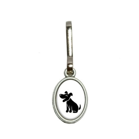 Stick Figure Dog - Dog Stick Figure Family - Pet Oval Zipper Pull