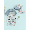 Qtinghua Infant Toddler Baby Boys Rash Guard Swimwear Fish Print Short