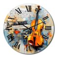 thumbnail image 2 of Designart "Verse Bold Music Expressive wall decor II" Music Oversized Wall Clock, 2 of 5