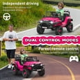thumbnail image 3 of Funcid 12 Volt Ride on Toys for Toddlers Ride on Cars with Remote Control, Battery Powered Ride on Truck Car w/ Bluetooth Music, LED Lights, Spring Suspension, 3 Speeds, Pink, 3 of 9