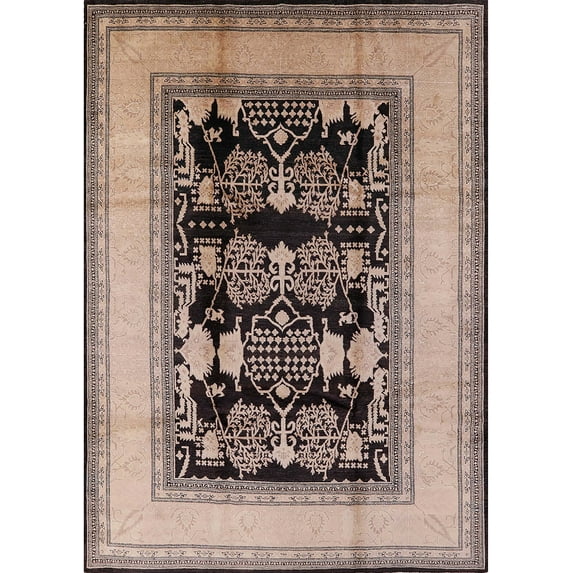 Ahgly Company Indoor Rectangle Mid-Century Modern Pastel Orange Oriental Area Rugs, Swatch Sample