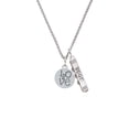 thumbnail image 2 of Delight Jewelry Silvertone Love Circle Silvertone Best Friends Forever Bar Charm Necklace, 23", 2 of 4