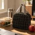 thumbnail image 6 of JHyouerji Large Capacity Insulated Lunch Cooler,Black Waterproof Oxford Carry Handbag 9x8x6 Inch for Travel Park Office Picnic Food Organizer, 6 of 8