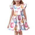 thumbnail image 2 of NAISIBABY Girls Easter Dresses, Summer Casual Crewneck Ruffles Sleeve Kids Flare Flowy Dresses Multicolor Size 14, 2 of 7
