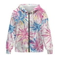 thumbnail image 3 of Garronmavis Colorful Tie Dye Women Oversized Sweatshirts Lightweight Cozy Women's Zip Up Long Sleeve Sweatshirts Comfy Warm Zip Up Hoodies for Womens Size 4XL, 3 of 7