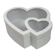 thumbnail image 3 of Caja de regalo con forma de corazón y tapa, embalaje floral decorativo de cartón. Blanco, 3 of 9