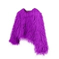 thumbnail image 3 of Hueook Faux Fur Vest Women Winter Solid Color Casual Extended Warm Jacket Purple XL, 3 of 6