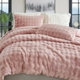 thumbnail image 2 of Rabbit Faux Fur Bubble Comforter Set Queen Size Plush Fluffy Comforter White Bedding Set Soft Cozy Warm Winter Bedding Queen Size Smoofy Velvet Bubble Fur Fuzzy Comforter Luxury Bedding 3 Pcs, 2 of 8