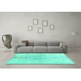 thumbnail image 3 of Ahgly Company Machine Washable Indoor Rectangle Abstract Turquoise Blue Contemporary Area Rugs, 2' x 3', 3 of 4
