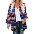 thumbnail image 2 of ZHUGeLI 4th of July Outfits for Women, 2024 New Women's Floral Print Puff Sleeve Kimono Cardigan Loose Chiffon Cover Up Casual Blouse Tops Up to 50% off, 2 of 5