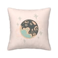 thumbnail image 1 of Square Throw Pillow Covers with Core, Pink Space Planet Pillows for Sofa Beds, 16"x16", 1 of 9