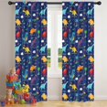 thumbnail image 5 of Blackout Kids Curtains,Colorful Dinosaurs Names Palms Clouds Pattern Childrens Insulated Curtains Set Of 2,Bedroom Essentials,Toddler Room Decor 42"x84", 5 of 5