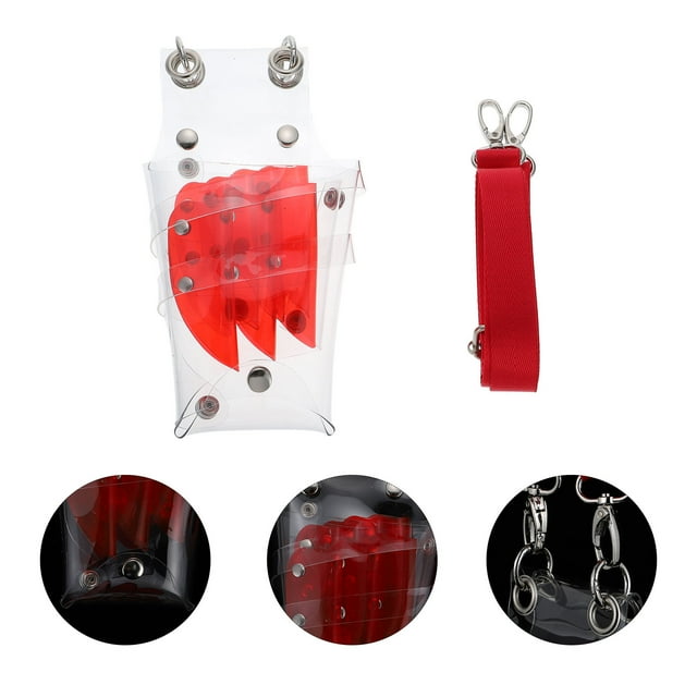 HEALEEP Hair Tool Waist Bag Red PVC Portability for Outdoor Activities 1Set