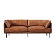 thumbnail image 4 of Crafters and Weavers Venezia Contemporary Leather Loveseat in Light Brown/Black, 4 of 9