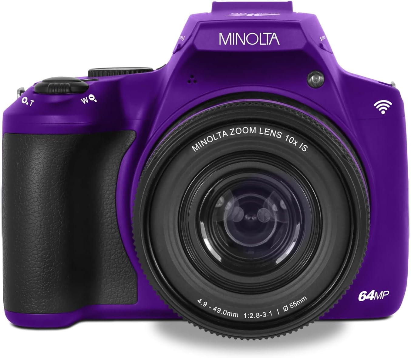 Minolta MNB10Z 64 Megapixel Auto Focus Digital Camera with 10x Optical Zoom, 4K Ultra HD Video Bundle Purple