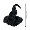 thumbnail image 4 of Cutuoiiu Women's Halloween Party Accessory Solid Color Vintage Witch Hat Floral Decor Mesh Wide Brim Hat for Halloween Dress‑Up Theme Activities, 4 of 9