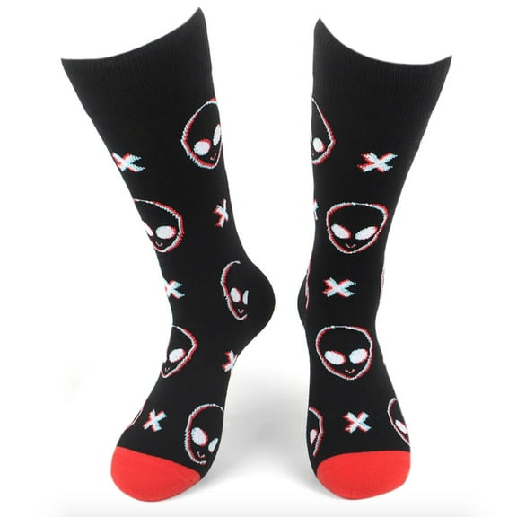 Urban-Peacock Men's Novelty Fun Socks - Aliens - Black - 1 Pair