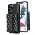 thumbnail image 1 of ELEHOLD Leather Wallet Case for iPhone 14 Pro Max 6.7" Organ Card Slots Argyle Pattern PU Leather with Crossbody Shoulder Strap Shockproof Luxury Purse Case,Black, 1 of 5