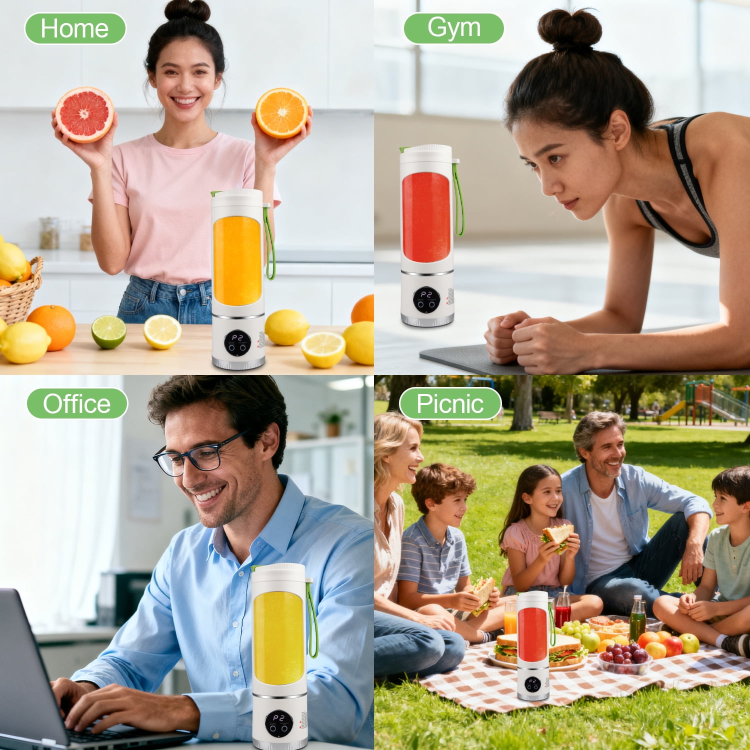 Portable Blender for Shakes and Smoothies,450mL HopePow Kitchen USB Rechargeable Shaker Juicer Blender 12 Sharp Stainless Steel Blades Cordless Personal Portable Small Blender for Smoothies,Kitchen