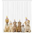 thumbnail image 3 of Ambesonne Birthday Party Shower Curtain, Dogs Cats at a Party, 69"Wx70"L, Multicolor, 3 of 3
