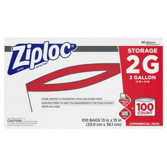 Ziploc  15 x 13 in. 2 gal 1.75 mil Double Zipper Storage Bags, Clear