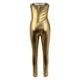 thumbnail image 6 of Riforla Women's Solid Color Metallic Shiny Halter Neck Jumpsuit Sexy Clubwear Romper Jumpsuits for Women Gold S, 6 of 8