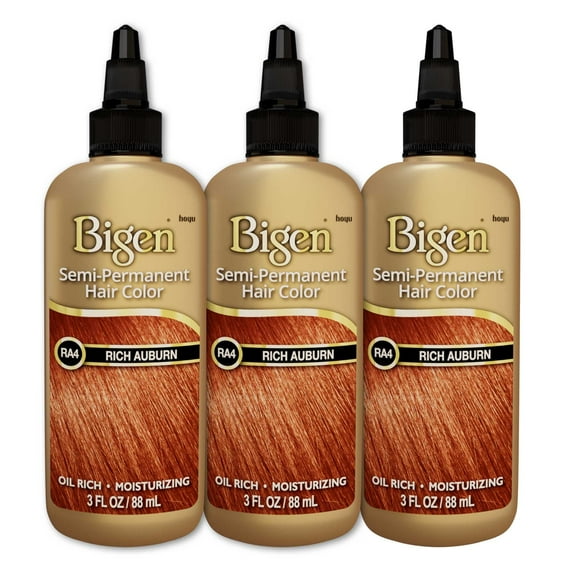Bigen Semi-Permanent Hair Color RA4 Rich Auburn 3-Pack