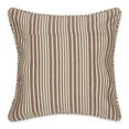 thumbnail image 2 of Leather Brown Chambray Stripe Recycled Cotton Pillow Cover 18x18 (Set of 2), 2 of 3