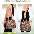 thumbnail image 4 of FORMRS Womens Corduroy Tote Bag Crossbody Shoulder Handbag with Pocket, Large Colorful Flowers, 4 of 7