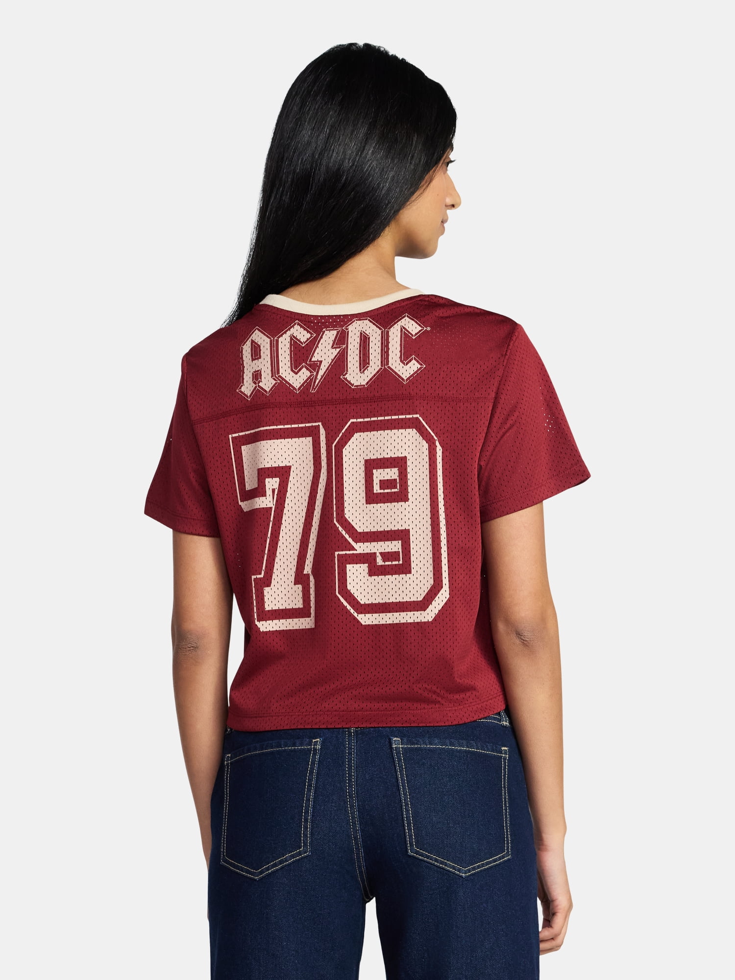 AC/DC Women's Graphic Jersey with Short Sleeves, Sizes XXS-XXL