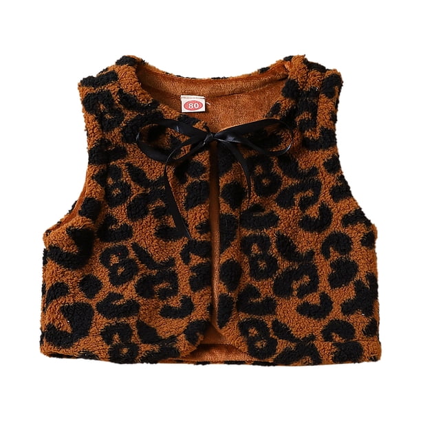Chaqueta de Forro Polar Gibobby Sin mangas para bebés 6-12 meses Leopardo