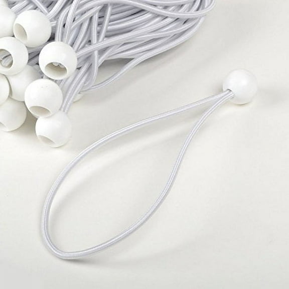 6" Heavy Duty Tie Downs White Ball Bungee Cords 100 Piece Set
