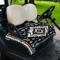 thumbnail image 2 of Golf Cart Seat Covers for 2 Seater,Boho Navy Blue Microfiber Cart Seat Towel Blanket,Ethnic Geometric Southwestern Retro Absorbent Breathable Non Slip Bench Seats Protector for Golf Course 51"x31", 2 of 9